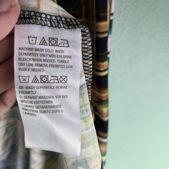 Attitudes By Renee Shirt Womens 2X Como Jersey Mesh Shoulder Printed Artsy Plaid - Picture 6 of 8